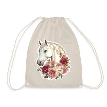 Cheval avec des fleurs - Sac de sport léger - nature - Devant