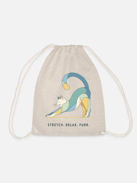 Stretch. Relax. Purr. – Katze - Turnbeutel - Natur