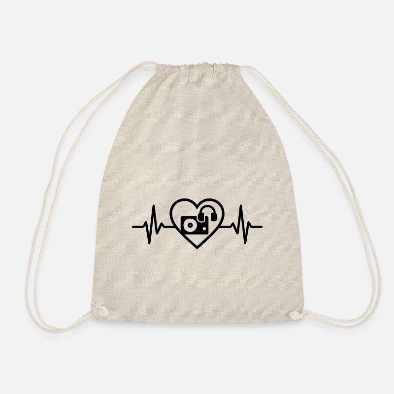 Herz DJ Turntable Headphones - Drawstring Bag - nature