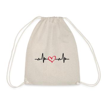 Battement De Coeur Avec Le Coeur - L'amour - Sac de sport léger - nature - Devant