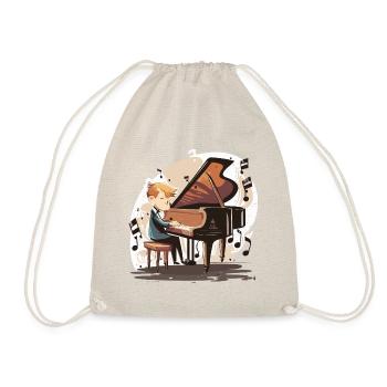 Piano Pizzazz: A Whimsical Melody - Drawstring Bag - nature - Front