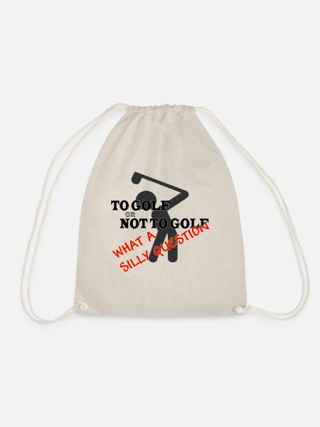 To Golf or Not To Golf schwarz - Turnbeutel - Natur