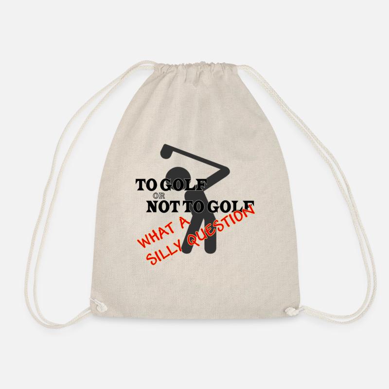 To Golf or Not To Golf schwarz - Turnbeutel - Natur