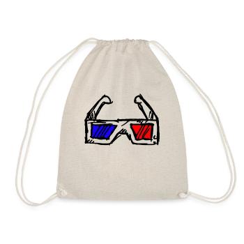 3d glasses black - Drawstring Bag - nature - Front