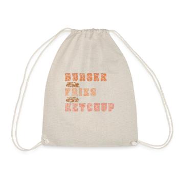 burger fries ketchup dark - Drawstring Bag - nature - Front