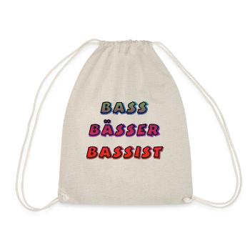 bass bässer bassist schwarz - Turnbeutel - Natur - Vorne