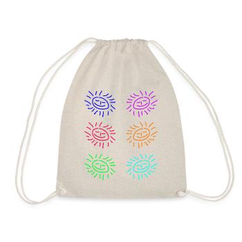 Sun Sticker Blue Turqis - Drawstring Bag - nature - Front