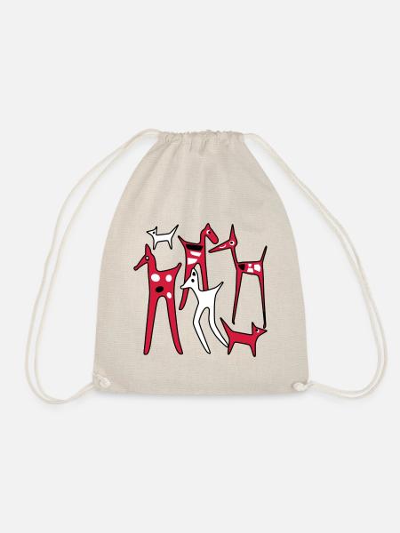 stylized horses - Drawstring Bag - nature