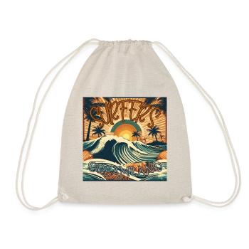 SURFER Surfergirl palm trees beach holiday - Drawstring Bag - nature - Front