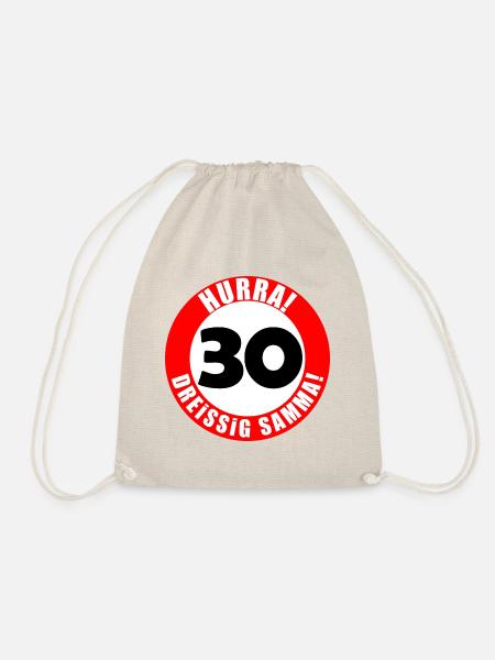 30. Geburtstag Hurra lustiger Spruch - Turnbeutel - Natur