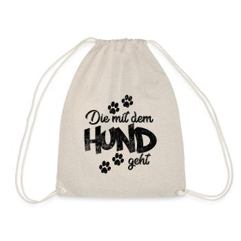 Die mit dem Hund geht - Turnbeutel - Natur - Vorne