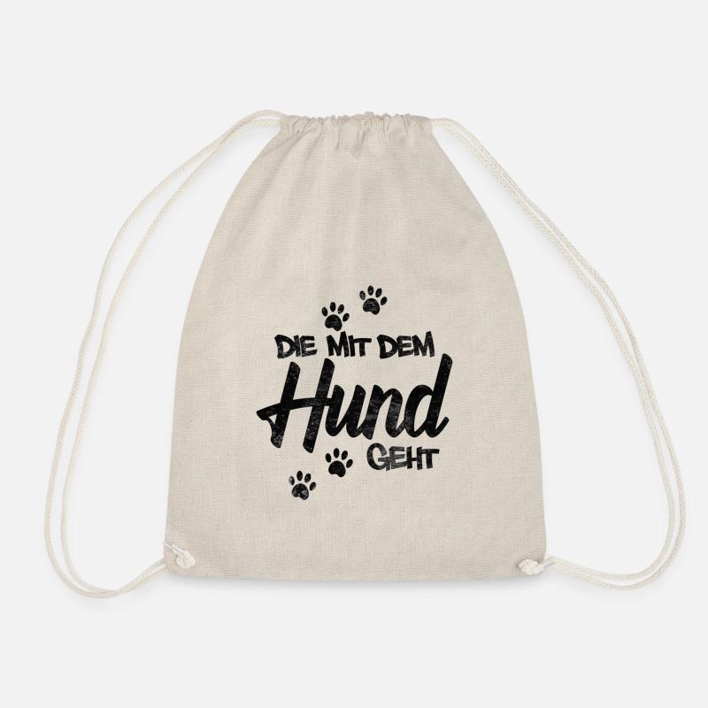 Die mit dem Hund geht - Turnbeutel - Natur
