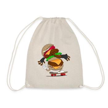 Cheeseburger Skateboard Skater - Turnbeutel - Natur - Vorne