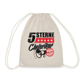 5 Sterne Choleriker Schreihals Büro Geschenkidee - Turnbeutel - Natur - Vorne