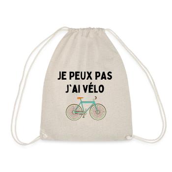 je peux pas j'ai vélo t shirt france top cadeau - Sac de sport léger - nature - Devant