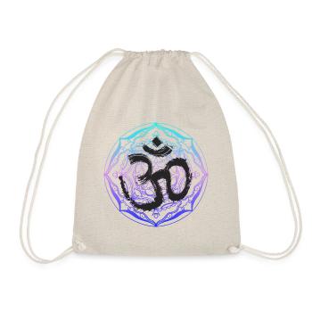 Om Goa spirituell Meditation Rave Festival Buddha - Turnbeutel - Natur - Vorne
