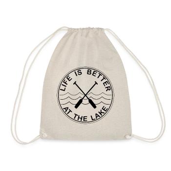 Life is better at the Lake Water Sports Gift - Drawstring Bag - nature - Front