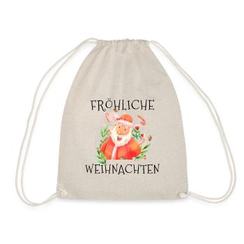 Fröhliche Weihnachten - Turnbeutel - Natur - Vorne