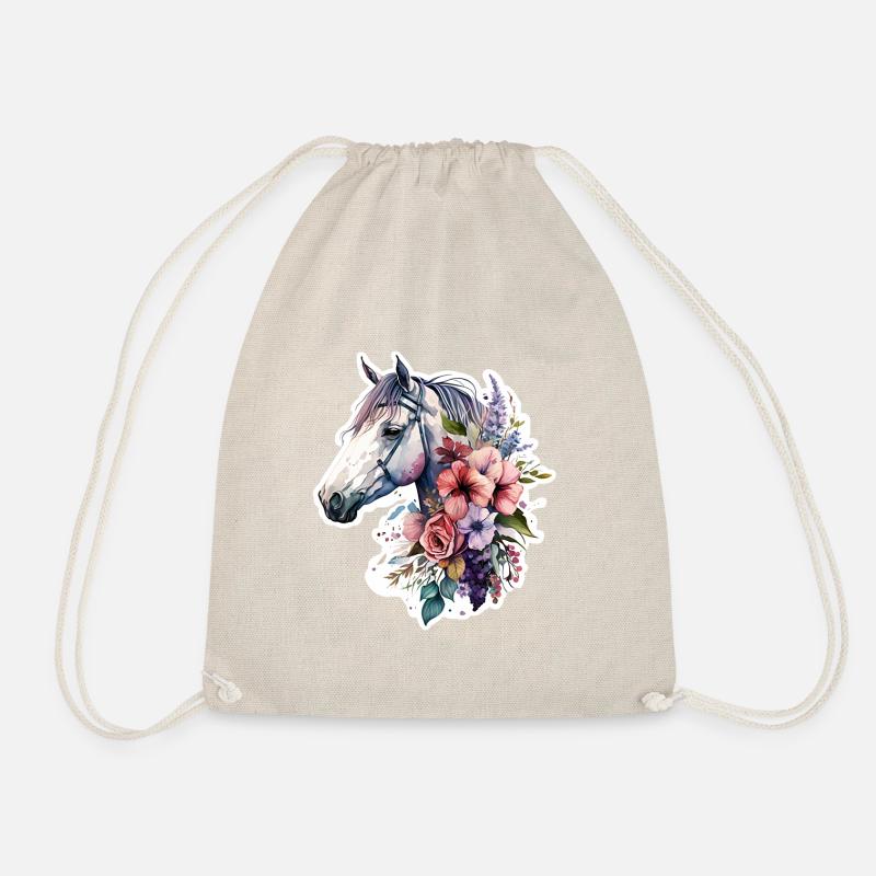 Conception de fleurs bohèmes de cheval - Sac de sport léger - nature