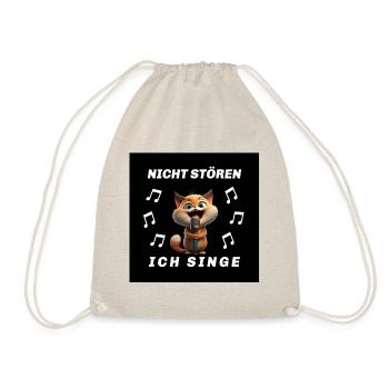 Nicht stören ich Singe Lustiges Katzen Motiv - Turnbeutel - Natur - Vorne