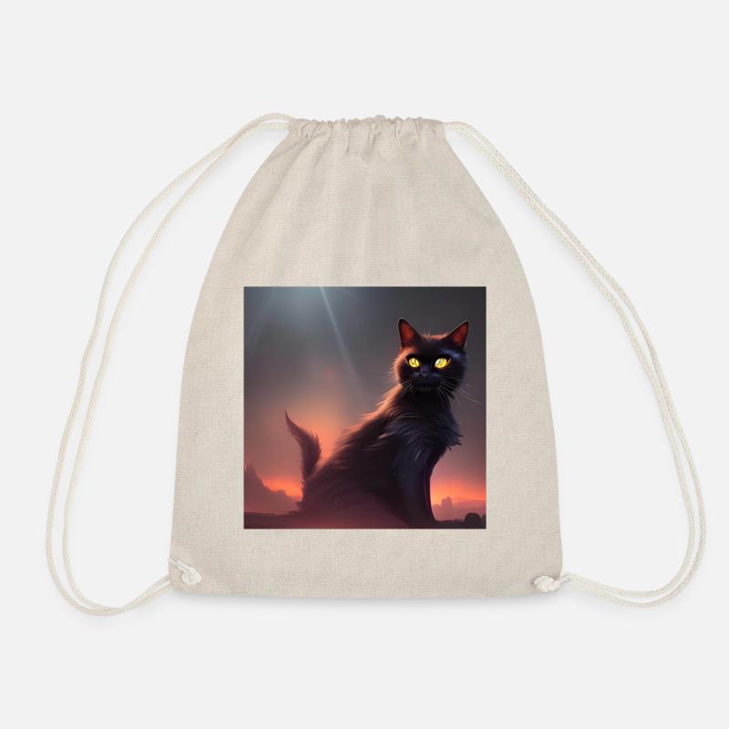 Black Cat at Night Dystopian - Turnbeutel - Natur