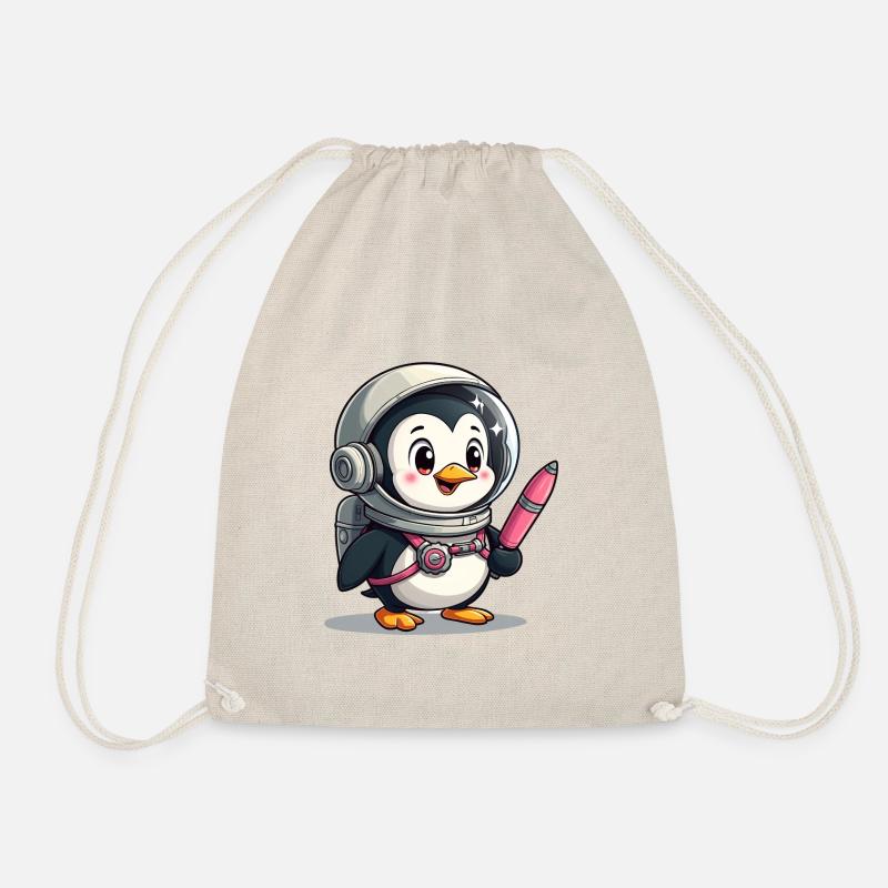 Galactic Waddle: Penguin Astronaut - Turnbeutel - Natur
