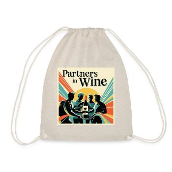 Partners in Wine – Männer Freundschaft Motiv - Turnbeutel - Natur - Vorne