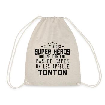 il y a des super-héros ... tonton - Sac de sport léger - nature - Devant