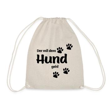 Der mit dem Hund geht - Black Edition - Turnbeutel - Natur - Vorne