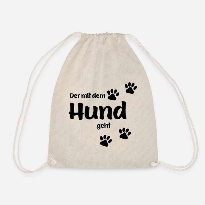 Der mit dem Hund geht - Black Edition - Turnbeutel - Natur