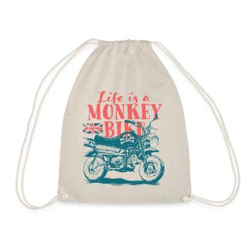 Life is a monkey bike - Drawstring Bag - nature - Front