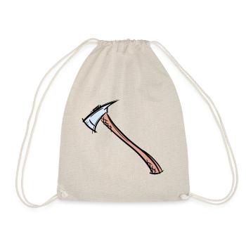 Dessin de hache / hache de pompier. Pompier. - Sac de sport léger - nature - Devant