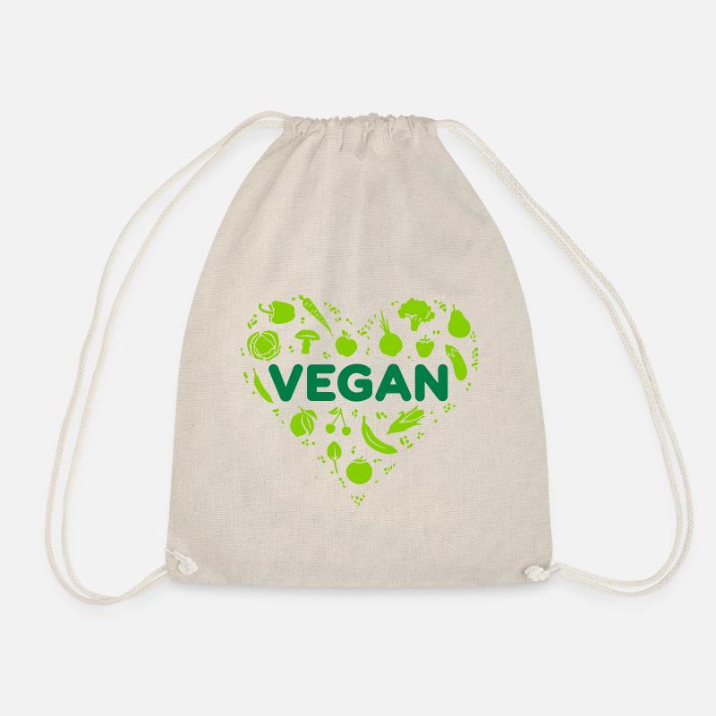 Veganes Herz - Turnbeutel - Natur