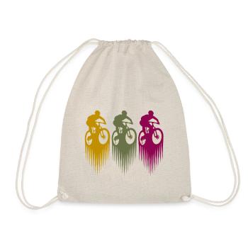 Mountainbike MTB Mountain biker bunt - Turnbeutel - Natur - Vorne
