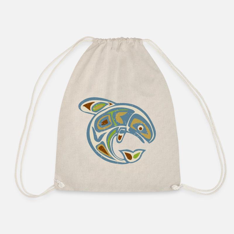 Native American Totem ORCA Killer Whale 3 - Turnbeutel - Natur