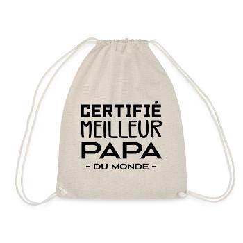 Certifie Meilleur Papa Du Monde Cadeau Papa - Sac de sport léger - nature - Devant