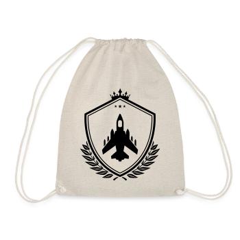 Airplane jet coat of arms - Drawstring Bag - nature - Front