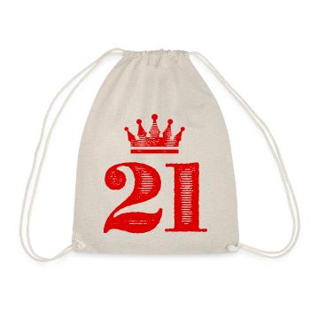21 Number crown - Drawstring Bag - nature - Front