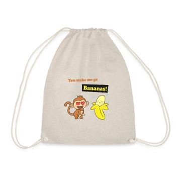 Cute You Make Me Go Bananas Love Pun - Drawstring Bag - nature - Front
