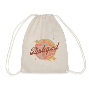 Budapest Retro Vintage Design Diskokugel - Turnbeutel - Natur - Vorne