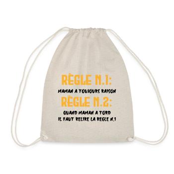 Règle n°1 : Maman a toujours raison !!! - Sac de sport léger - nature - Devant