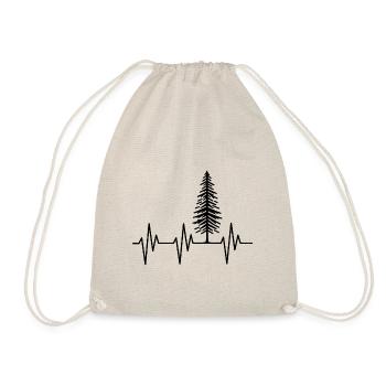 Herzschlag und Tannenbaum – Waldliebe - Turnbeutel - Natur - Vorne
