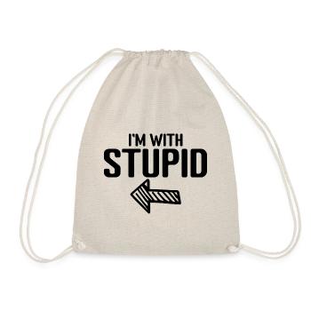 I'm With Stupid - Drawstring Bag - nature - Front