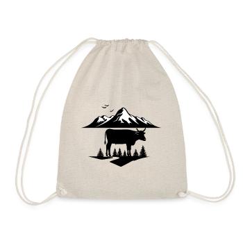 Cow in the mountains - Drawstring Bag - nature - Front