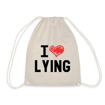I Love Lying - Drawstring Bag - nature - Front