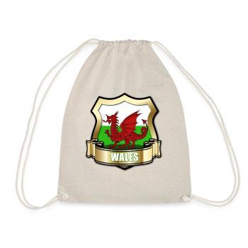 Walisische Flagge von Wales Goldschild & roter Drache - Turnbeutel - Natur - Vorne