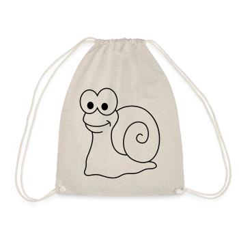 Schnecke Comic Tier - Turnbeutel - Natur - Vorne