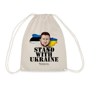 Selenskyj T-Shirt Estland Stand with Ukraine - Turnbeutel - Natur - Vorne