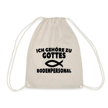 Gottes Bodenpersonal Christ Jesus Fisch - Turnbeutel - Natur - Vorne
