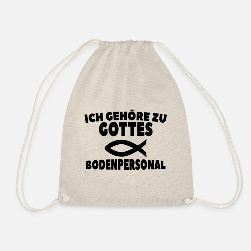 Gottes Bodenpersonal Christ Jesus Fisch - Turnbeutel - Natur
